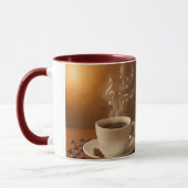 "Melodies in Steam: Musical Coffee Cup Art Mug" マグカップ (左)