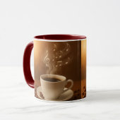 "Melodies in Steam: Musical Coffee Cup Art Mug" マグカップ (正面左)