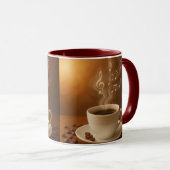 "Melodies in Steam: Musical Coffee Cup Art Mug" マグカップ (正面右)