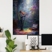 Melody in Light – Expressive Violin Contemporary ポスター (ホームオフィス)