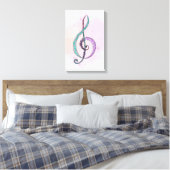 Melody in Line & Color treble clef wrapped canvas キャンバスプリント (インサイチュ (寝室))