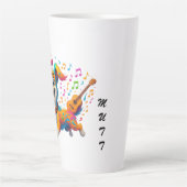 Melody Mutt" T-Shirt - Whimsical Musical Dog Desig カフェラテマグ (正面)
