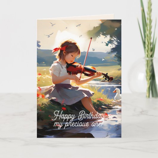 MELODY OF LOVE YOUNG GIRL BIRTHDAY CARD サンキューカード (正面)