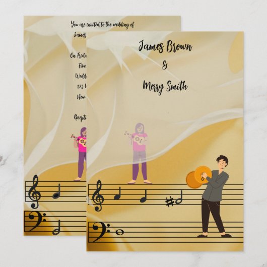 Melody of Us wedding 招待状 (正面/裏面)