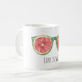 Melon Fruit Green Sunglasses コーヒーマグカップ (正面左)