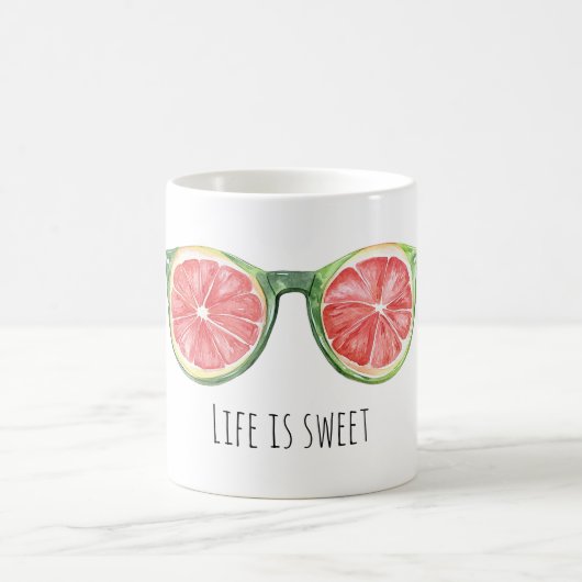 Melon Fruit Green Sunglasses コーヒーマグカップ (中央)