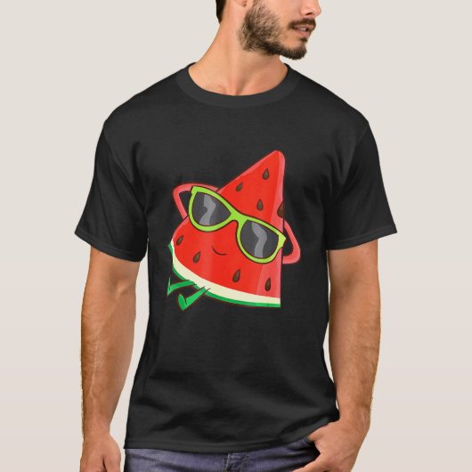 Melon Summer Fruit Sunglasses On Watermelon Tシャツ (正面)