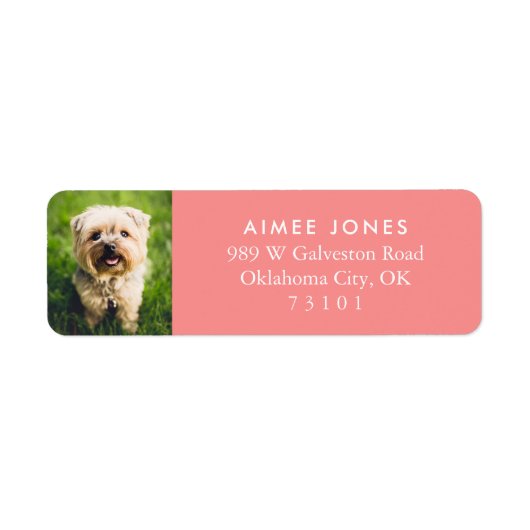 Melon Your Pet's Photo Custom Return Address Label ラベル (正面)