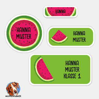 Melone Namensaufkleber – 24er Set シール