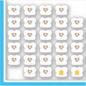 Melple Tee Stickers – ピース、愛、ポリオーミノ シール (正面)