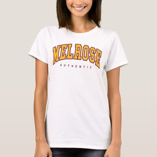 Melrose Athletics Vintage College Style Logo Tシャツ (正面)