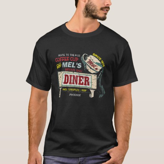Mel's Diner From Alice Distressed Tシャツ (正面)