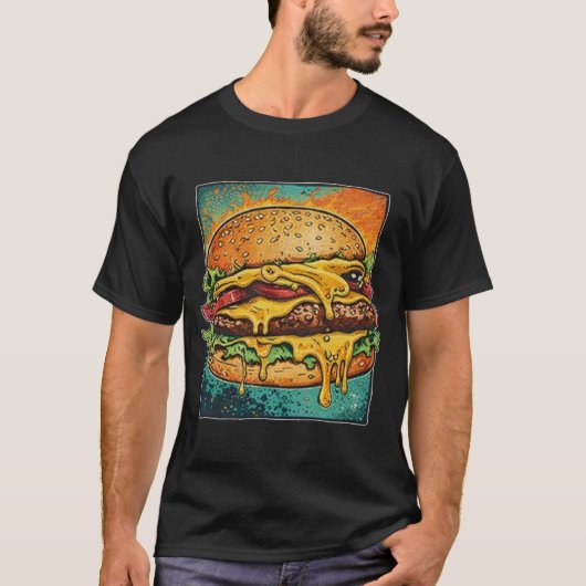 Meltdown Cheese Burger Illustration Tシャツ (正面)