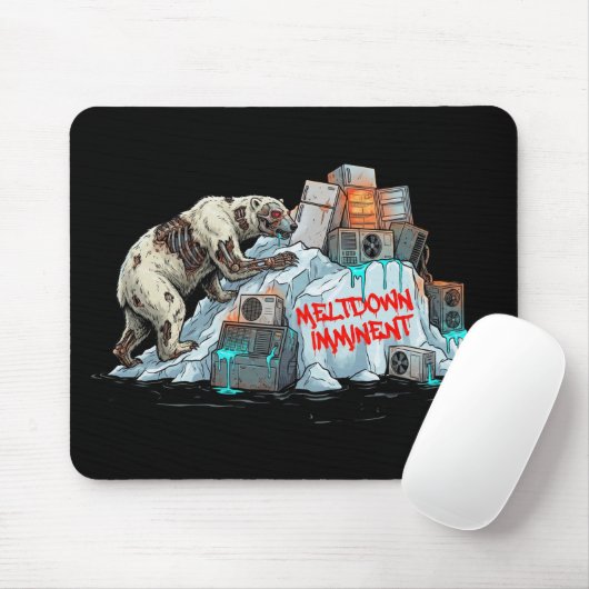 Meltdown Imminent – Climate Collapse Polar Bear マウスパッド (マウス)