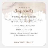 Melted Chocolate Ingredient Bakery Product スクエアシール (正面)