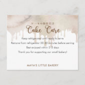 Melted Chocolate Watercolor Cake Care Instructions サンキューカード (正面)
