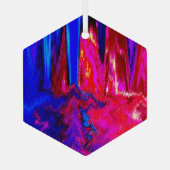 Melted Glitch Red and Blue ガラスオーナメント (裏面)