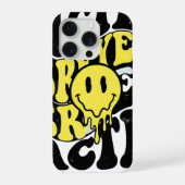 Melting Acid Smiley Face Psychedelic Liquid Typogr iPhoneケース (裏面)