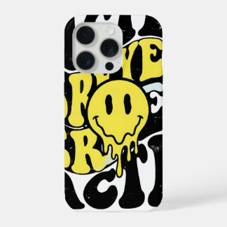 Melting Acid Smiley Face Psychedelic Liquid Typogr iPhone 15 Proケース