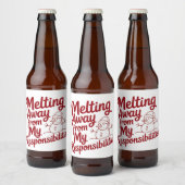 Melting Away From My Responsibilities Snarky Xmas ビールラベル (ボトル)