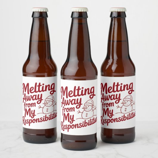 Melting Away From My Responsibilities Snarky Xmas ビールラベル (ボトル)