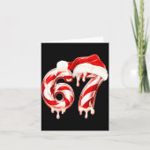 Melting Candy Cane 67 Christmas Design, Santa Hat カード (正面)