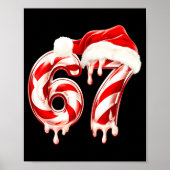 Melting Candy Cane 67 Christmas Design, Santa Hat  ポスター (正面)