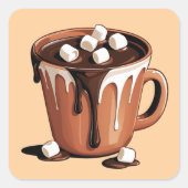 Melting Chocolate Volcano Fantasy sticker スクエアシール (正面)