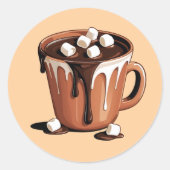 Melting Chocolate Volcano Fantasy sticker ラウンドシール (正面)