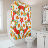 Melting colorful symmetrical pattern, ceramic tile シャワーカーテン (インサイチュ)