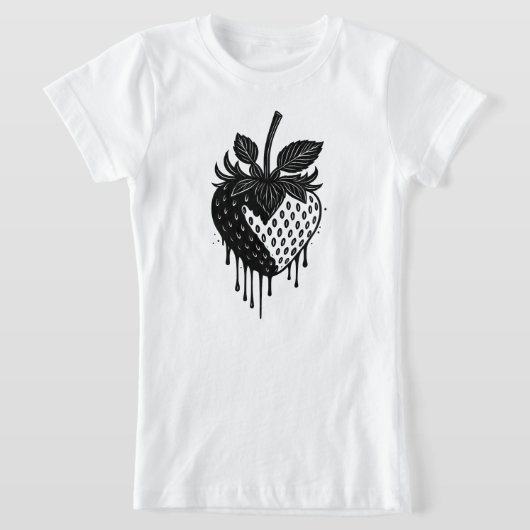 Melting Drip Strawberry Artwork Tシャツ (レイダウン)