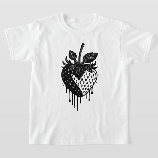 Melting Drip Strawberry Artwork Tシャツ (レイダウン)