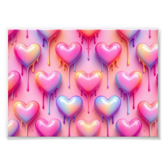 Melting Heart Art Print – Pastel Modern Love Decor フォトプリント (正面)