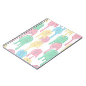 Melting Ice Cream and Sprinkles Pattern ノートブック (左側)