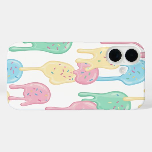 Melting Ice Cream and Sprinkles Pattern  Case-Mate iPhoneケース (裏面 (横))