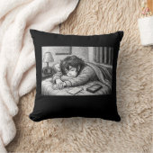 Melting Into Bed • Aesthetic Throw Pillow クッション (ブランケット)