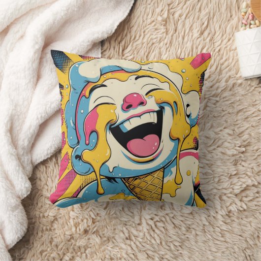 Melting Joy – Ice Cream Pop Art Explosion クッション (ブランケット)