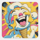 Melting Joy – Ice Cream Pop Art Explosion スクエアシール (正面)