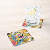 Melting Joy – Ice Cream Pop Art Explosion スクエアペーパーコースター (インサイチュ)