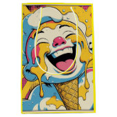 Melting Joy – Ice Cream Pop Art Explosion ミディアムペーパーバッグ (正面)