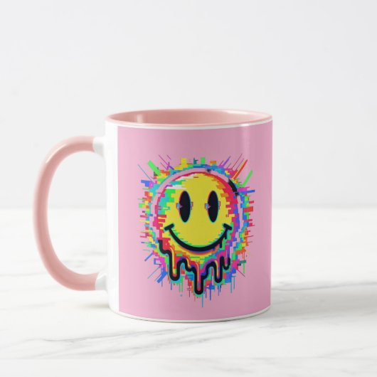 Melting Multicolor Painted Face Mug Design マグカップ (左)
