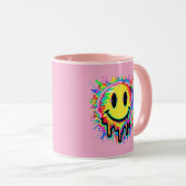 Melting Multicolor Painted Face Mug Design マグカップ (正面右)