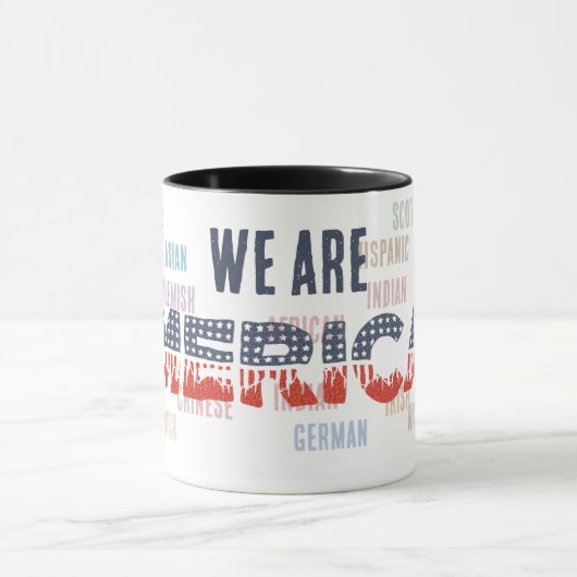 Melting Pot "AMERICAN" with Flag Font - Unity マグカップ (中央)