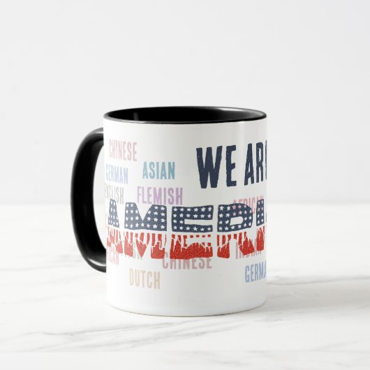 Melting Pot "AMERICAN" with Flag Font - Unity マグカップ (正面左)