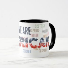 Melting Pot "AMERICAN" with Flag Font - Unity マグカップ