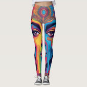 Melting Reality Leggings – Trippy Psychedelic Art  レギンス (正面)