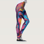 Melting Reality Leggings – Trippy Psychedelic Art  レギンス (右)
