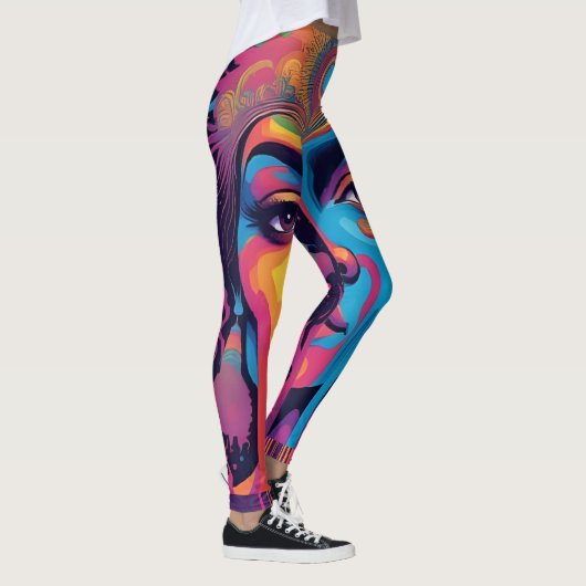 Melting Reality Leggings – Trippy Psychedelic Art  レギンス (右)