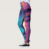 Melting Reality Leggings – Trippy Psychedelic Art  レギンス (左)