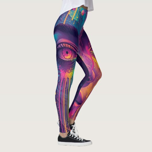 Melting Reality Leggings – Trippy Psychedelic Art  レギンス (右)